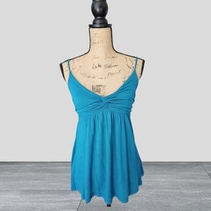 Spaghetti Strap Deep V Backless Teal Tank Size Small